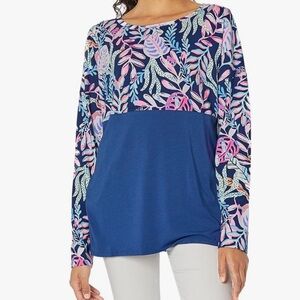 Lilly Pulitzer Finn Top NWT women’s size small colour block custom graphic print